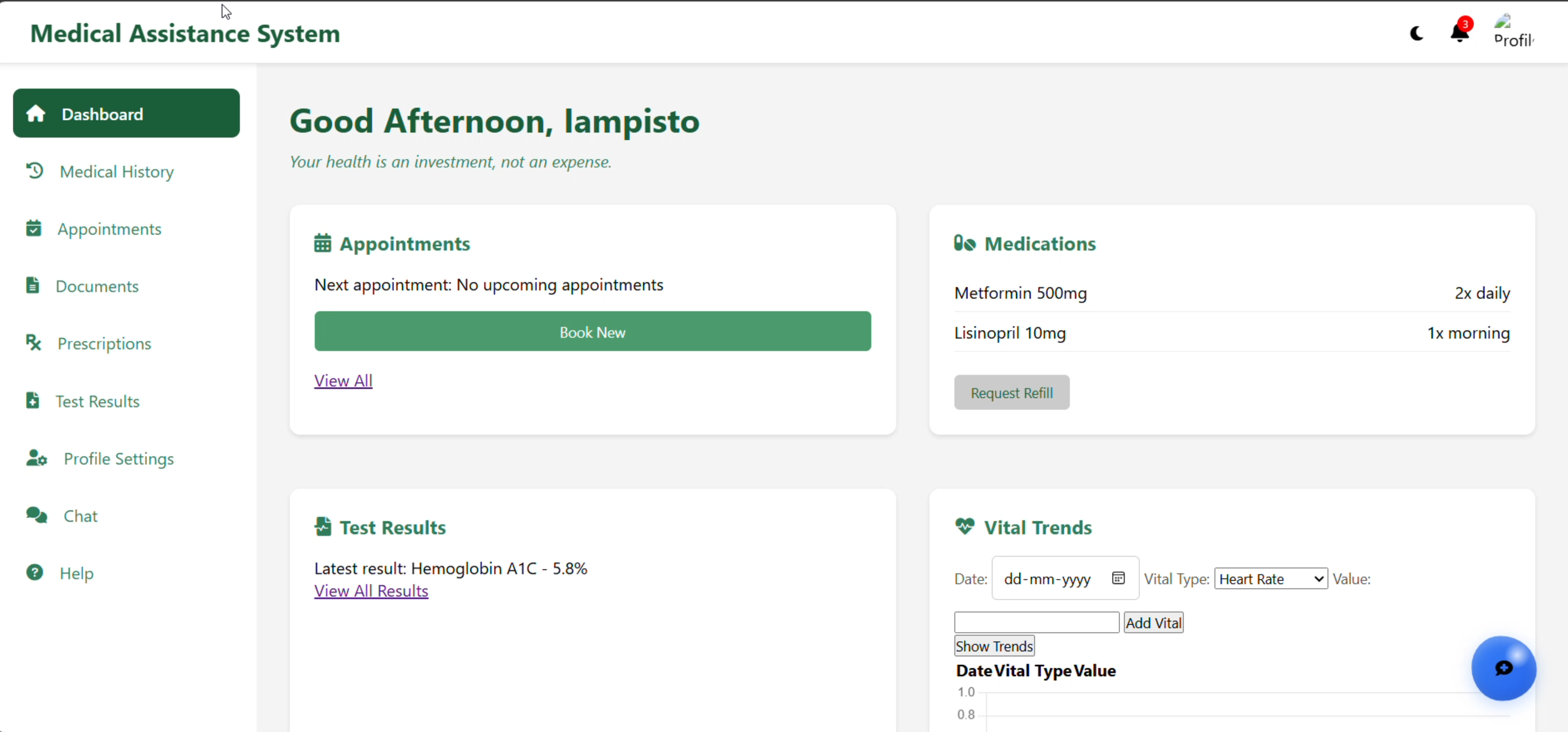 Chatbot Interface Example - View 1